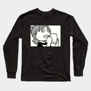 yotsuba reaction to black coffee meme Long Sleeve T-Shirt